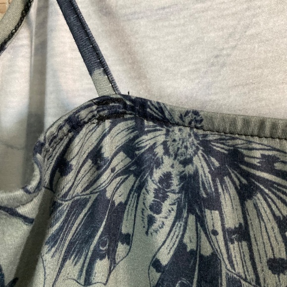 Shasilo Gothic Witchy Skull Print Sleeveless Handkerchief Sage Green Dress - Picture 7 of 9